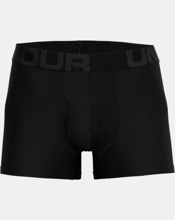 男士UA Tech™ Boxerjock® 3英寸內褲–兩條裝 in Black image number 3